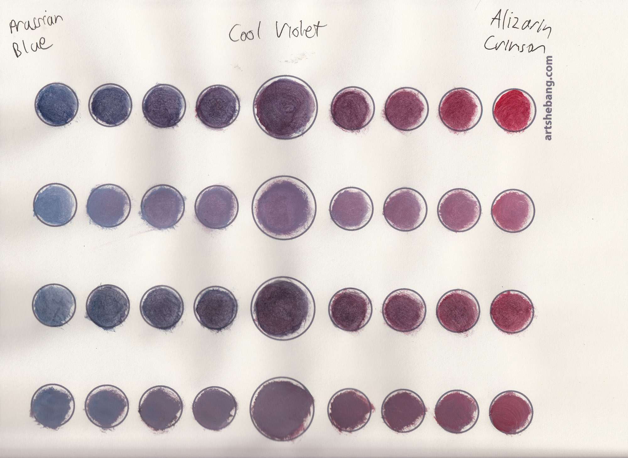 Shades Of Violet Color Chart