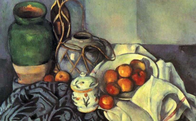 Still life with apples by famous artist Paul Cezanne