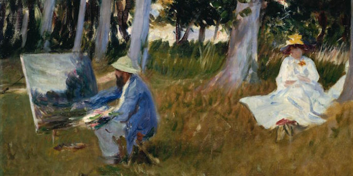A scene of Claude Money painting by John Singer Sargent